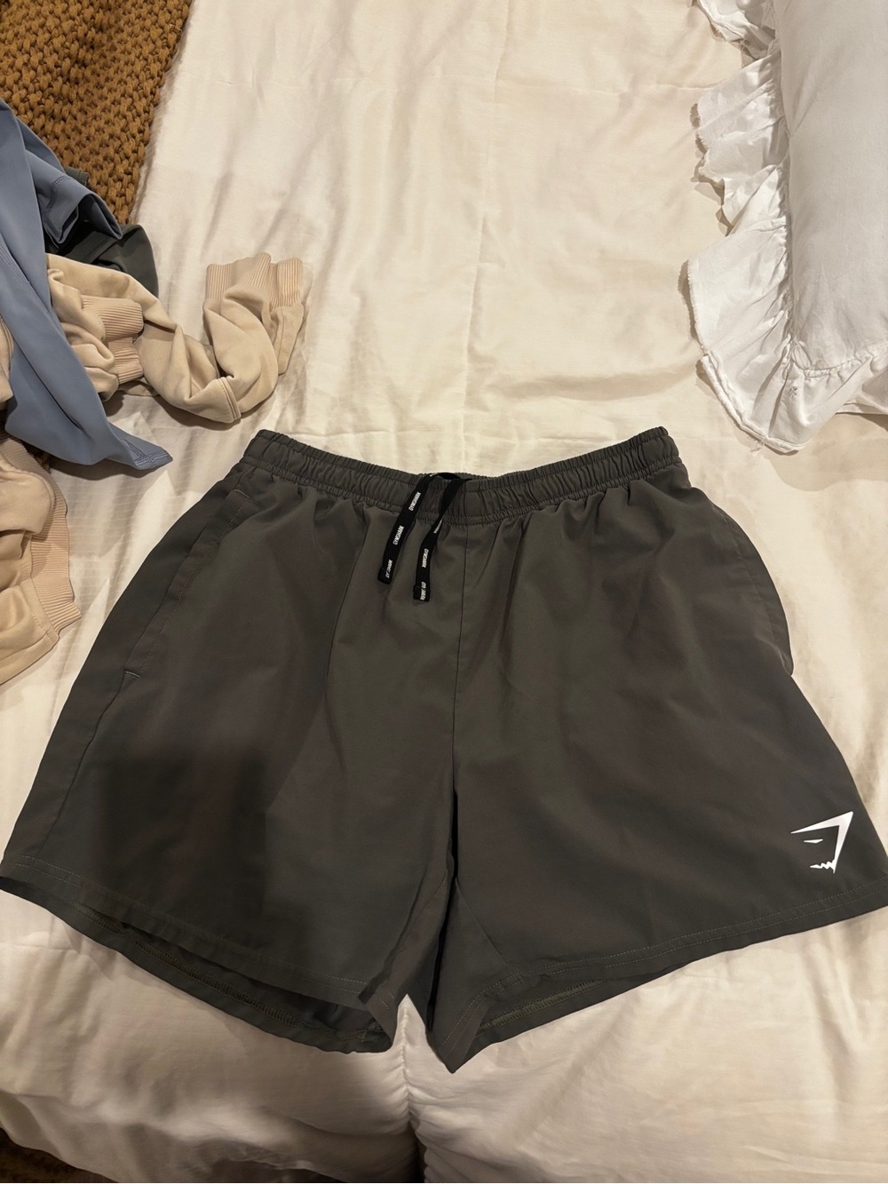 Gymshark Olive Green Elastic Waist Shorts